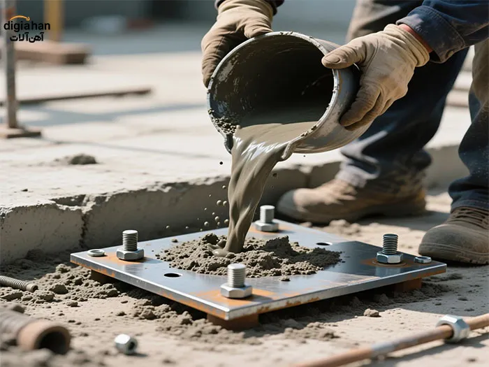 اتصال تیرآهن به ستون بتنی