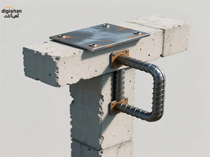 اتصال تیرآهن به ستون بتنی