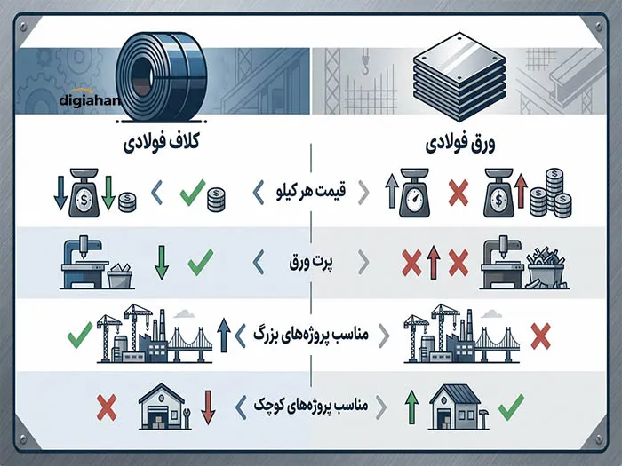 تفاوت ورق رول و شیت