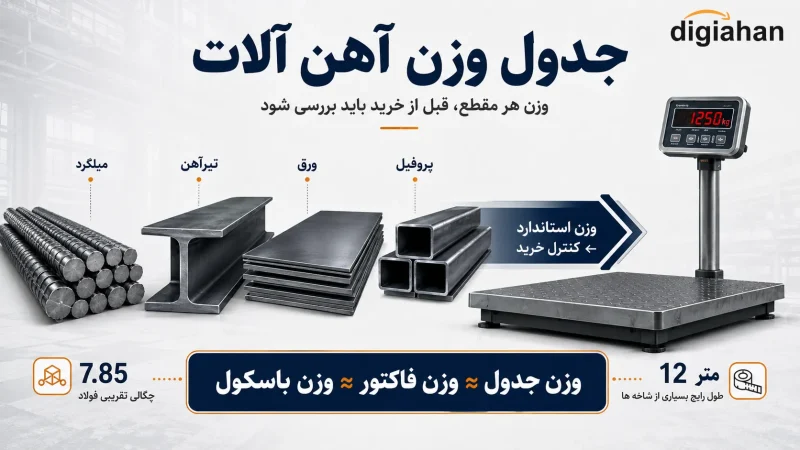 جدول وزن آهن آلات چگونه خوانده می شود و چه کاربردی در پروژه دارد؟