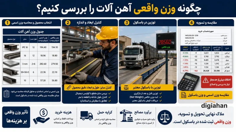 چرا وزن واقعی آهن آلات با وزن اسمی کارخانه تفاوت دارد؟