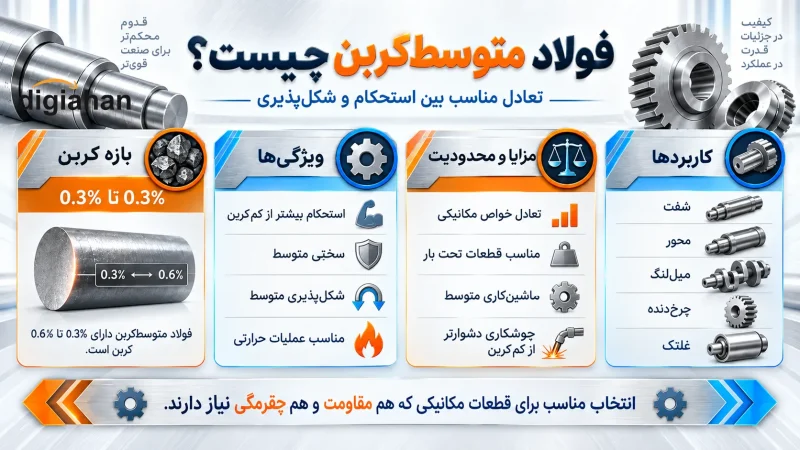 تفاوت فولاد کم کربن، متوسط کربن و پرکربن