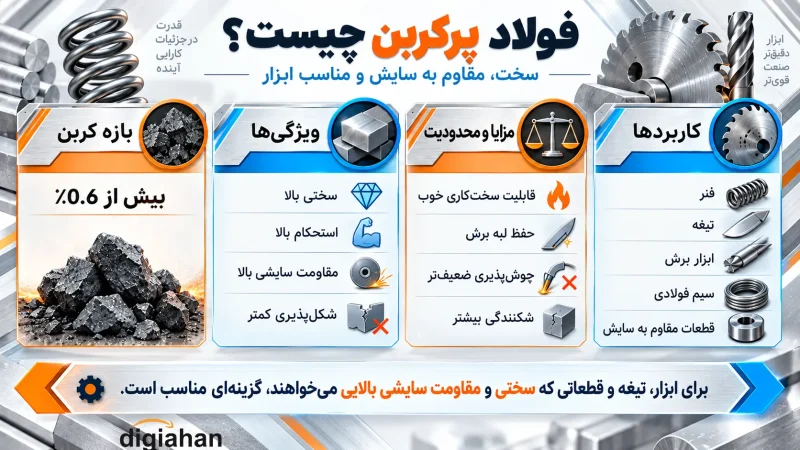 تفاوت فولاد کم کربن، متوسط کربن و پرکربن